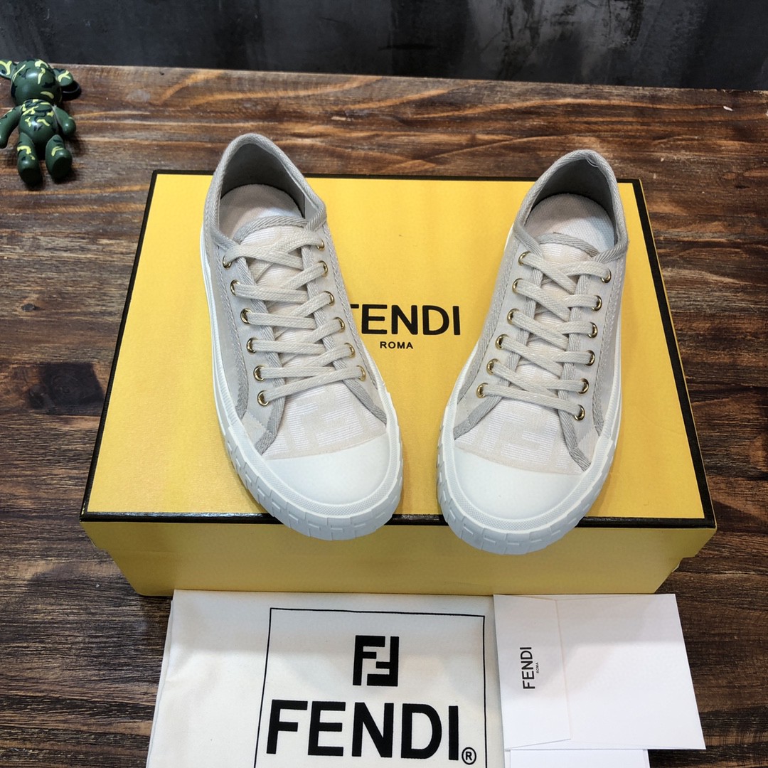 F**di Domino Fabric Sneakers Grey For Women