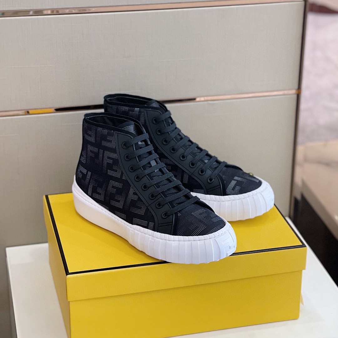 F**di Force High Tops Sneakers Dark Blue For Men 7E1424AD76F13RZ