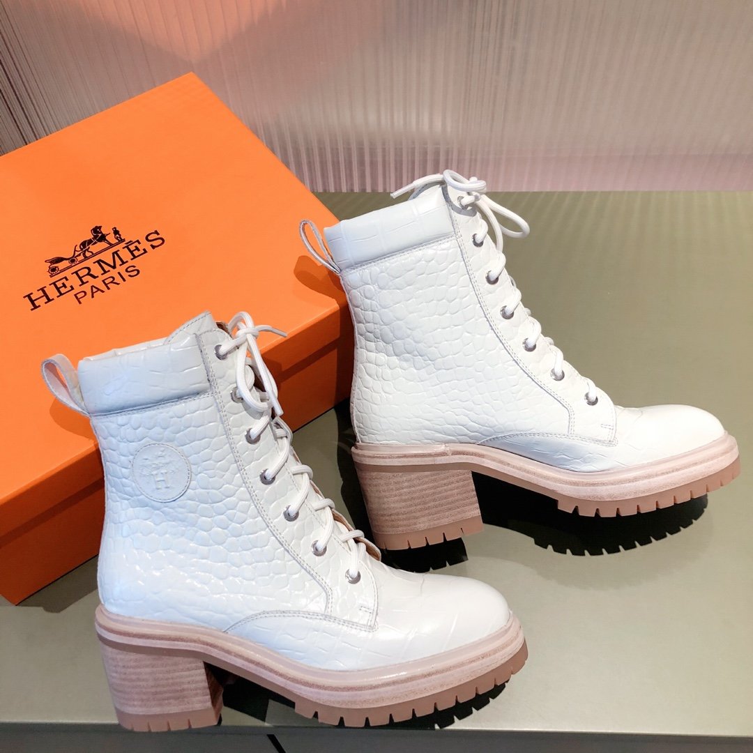 H**me5 Fresh Ankle Boots White For Women 1.6in/4cm