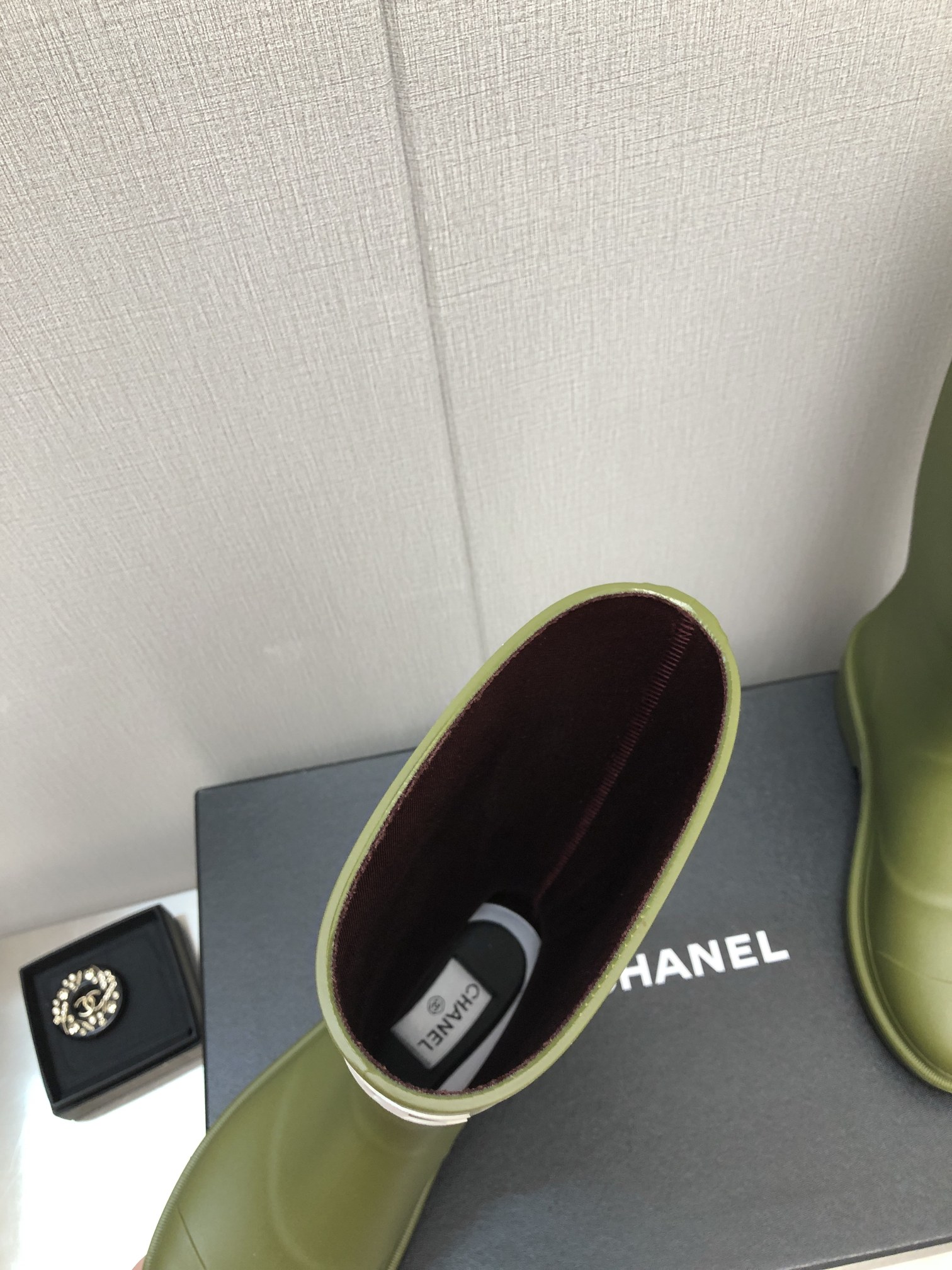 Ch**el Women’s Hight Boots Dark Green For Women