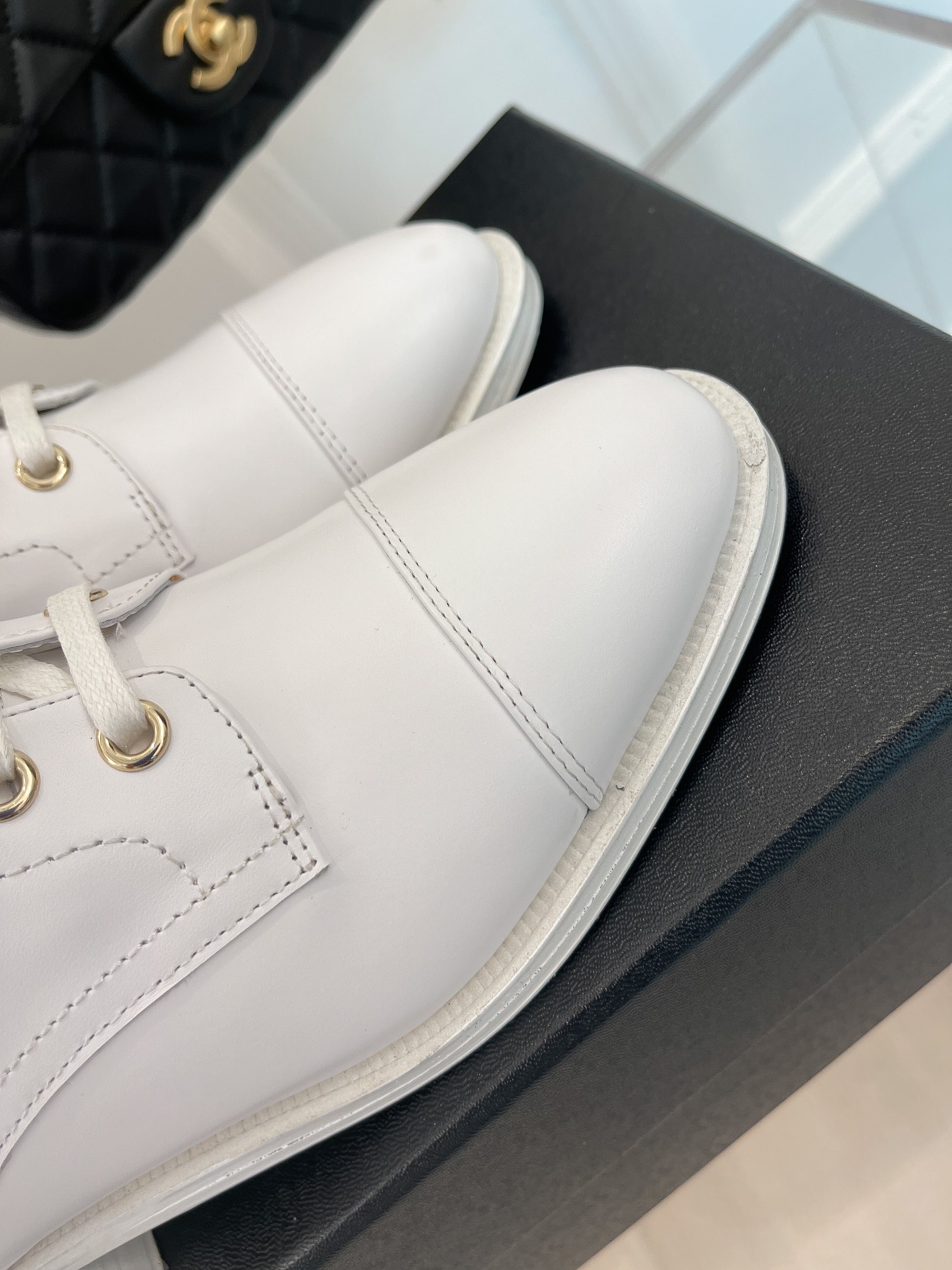 Ch**el Women’s Lace-Up With Chain White For Women 1.5in/4cm