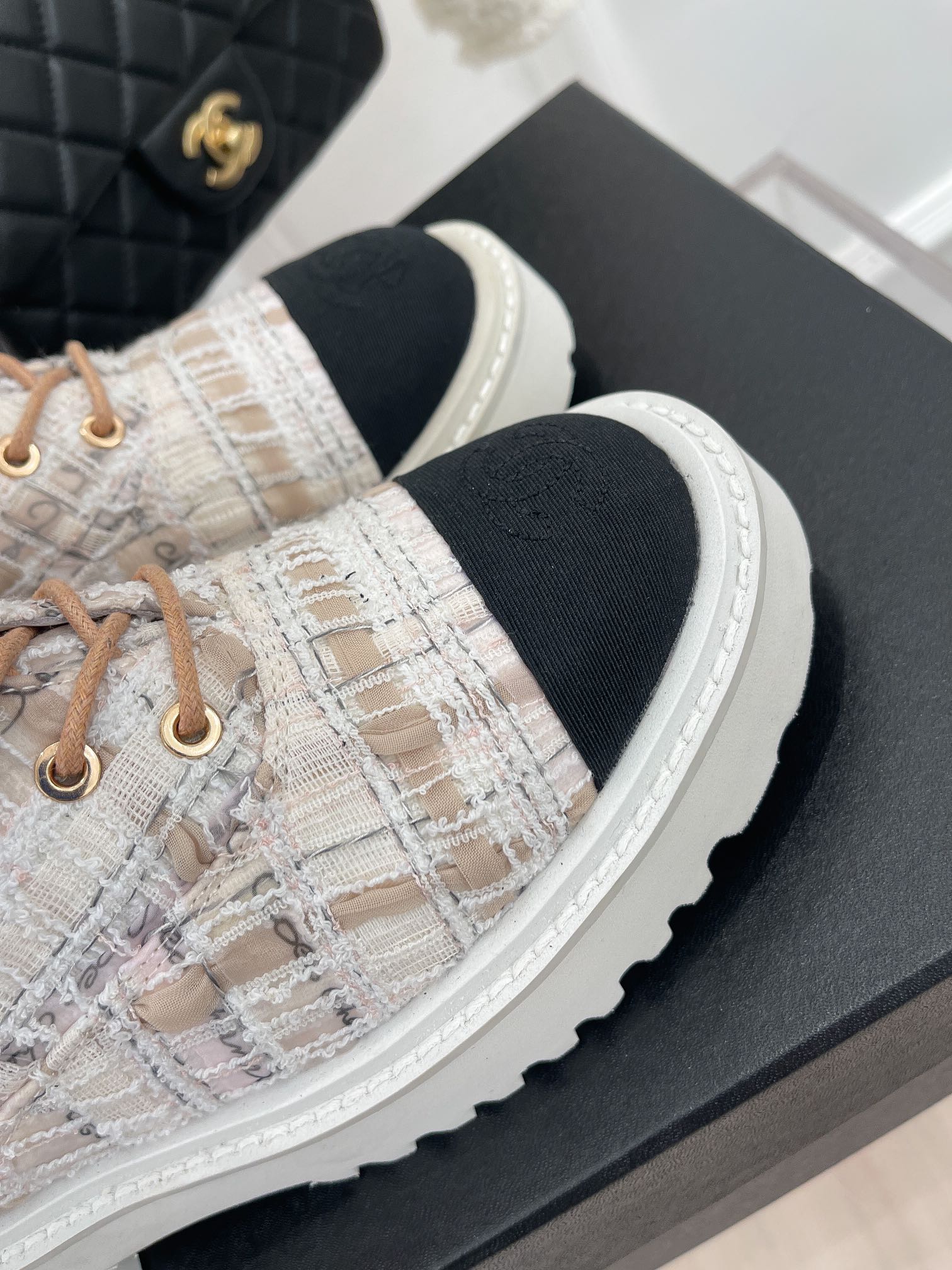 Ch**el Women’s Martin Shoes With Laces White For Women 2in/ 5cm