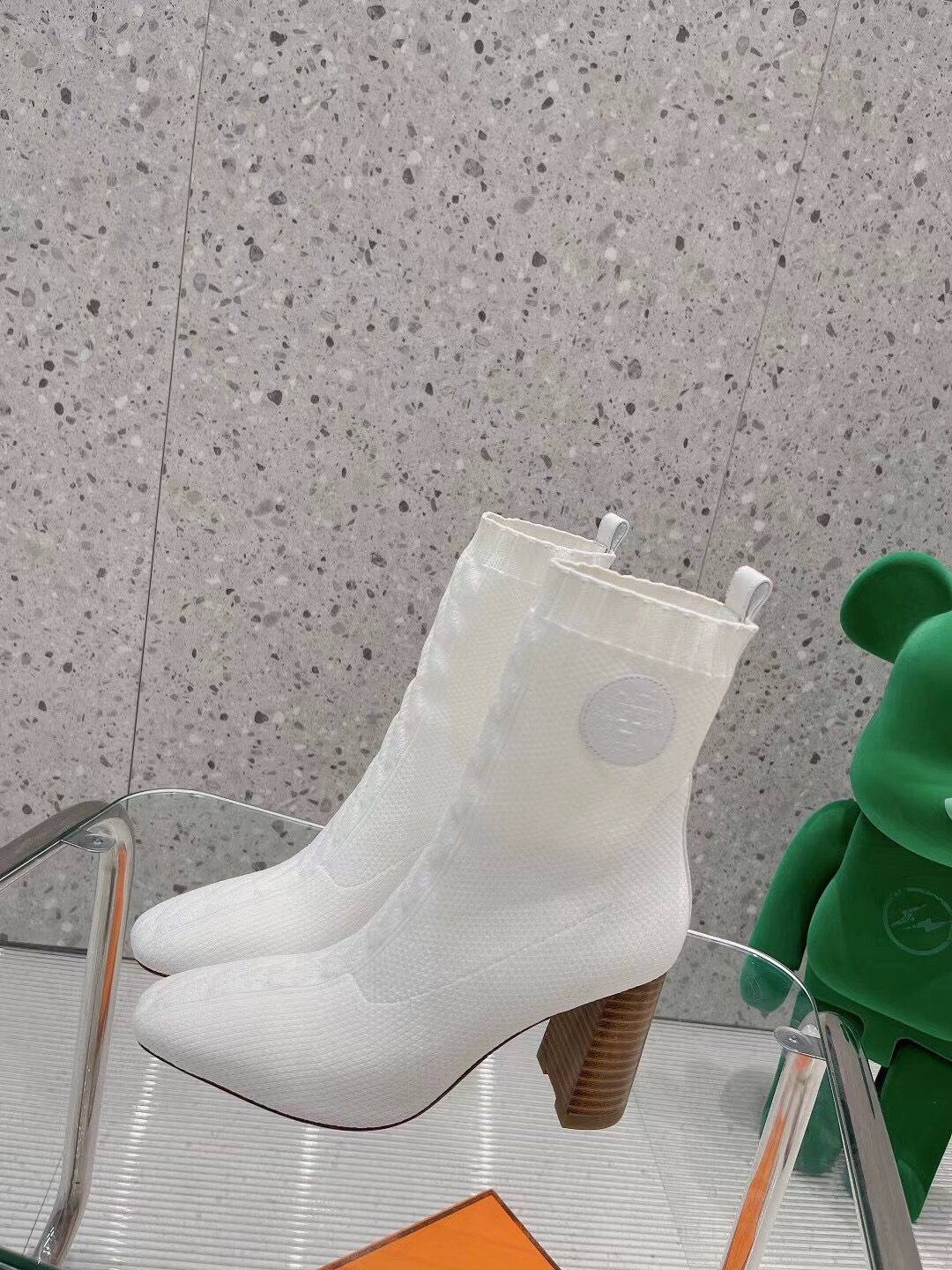 H**me5 Volver 90 Ankle Boots White For Women 3.5in/9cm