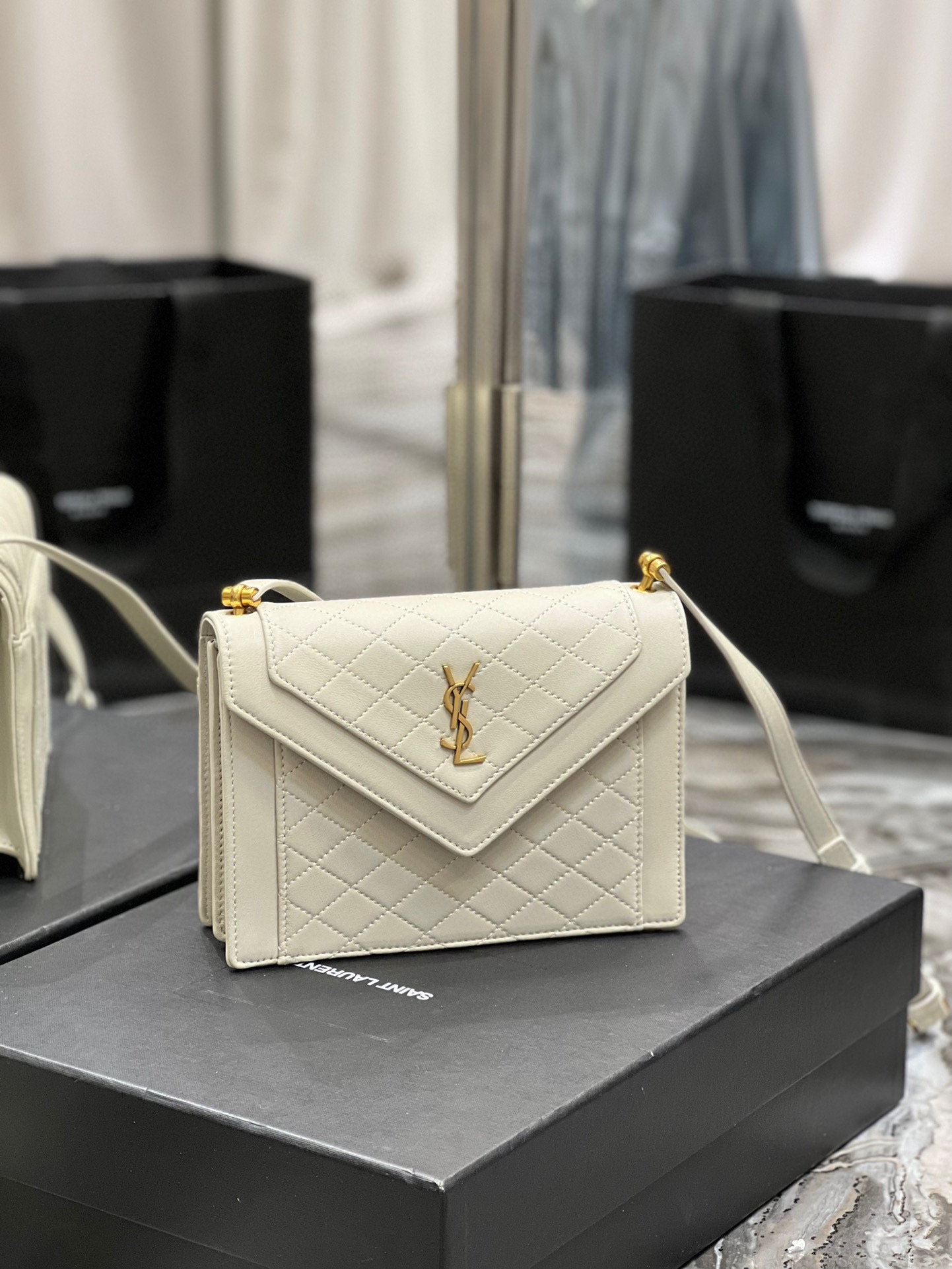 Sa1nt Lau*nt Gaby Mini Satchel White For Women, Women’s Bags 7.9in/20cm Y51 6855741EL079207
