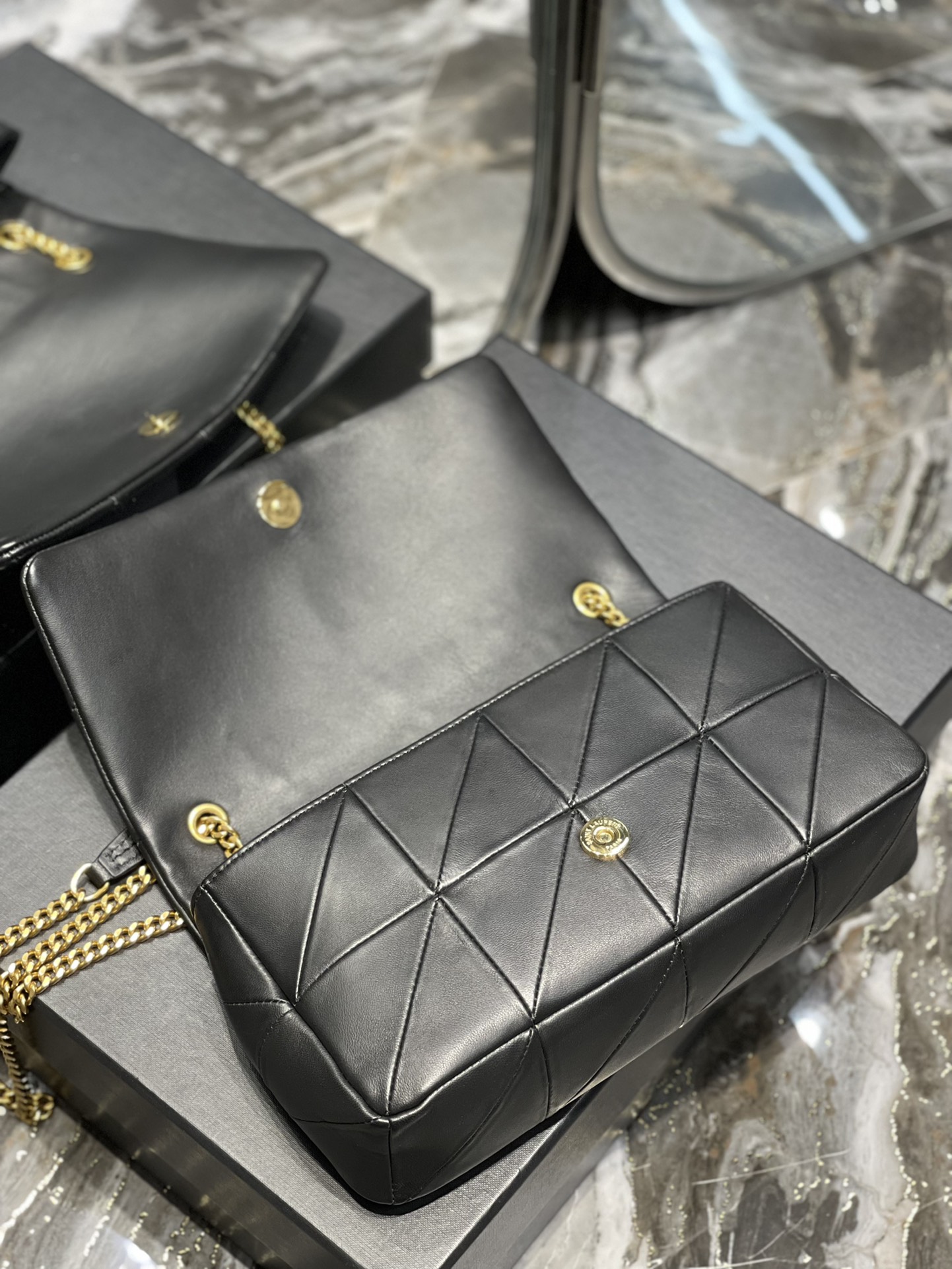 [True-to-ORIGINAL] Sa1nt Lau*nt Jamie Medium Chain Bag Black For Women 9.8in/25cm