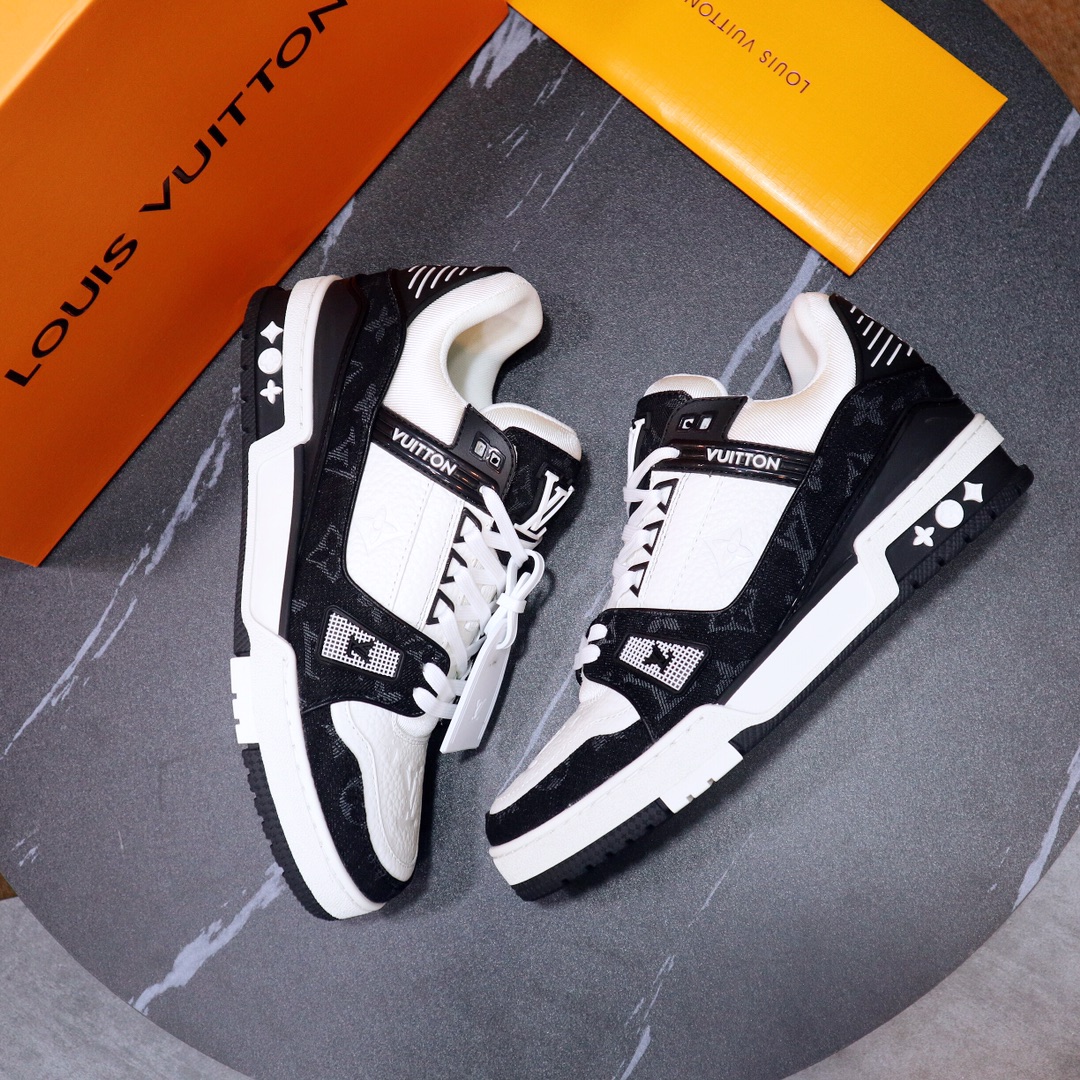 L0vis Vvtt0n Trainer Sneaker Mix Of Materials Black/White For Men LV