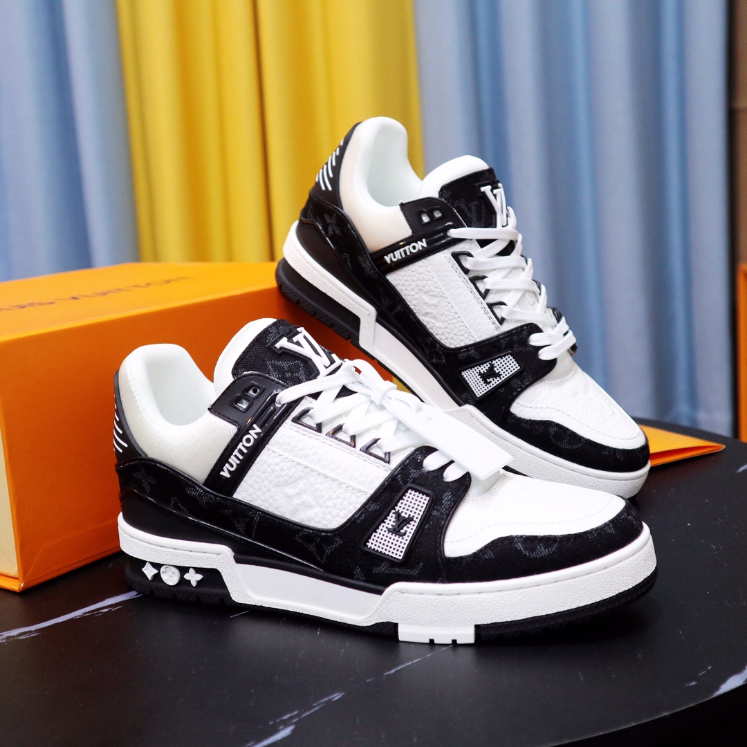 L0vis Vvtt0n Trainer Sneaker Mix Of Materials Black/White For Men LV