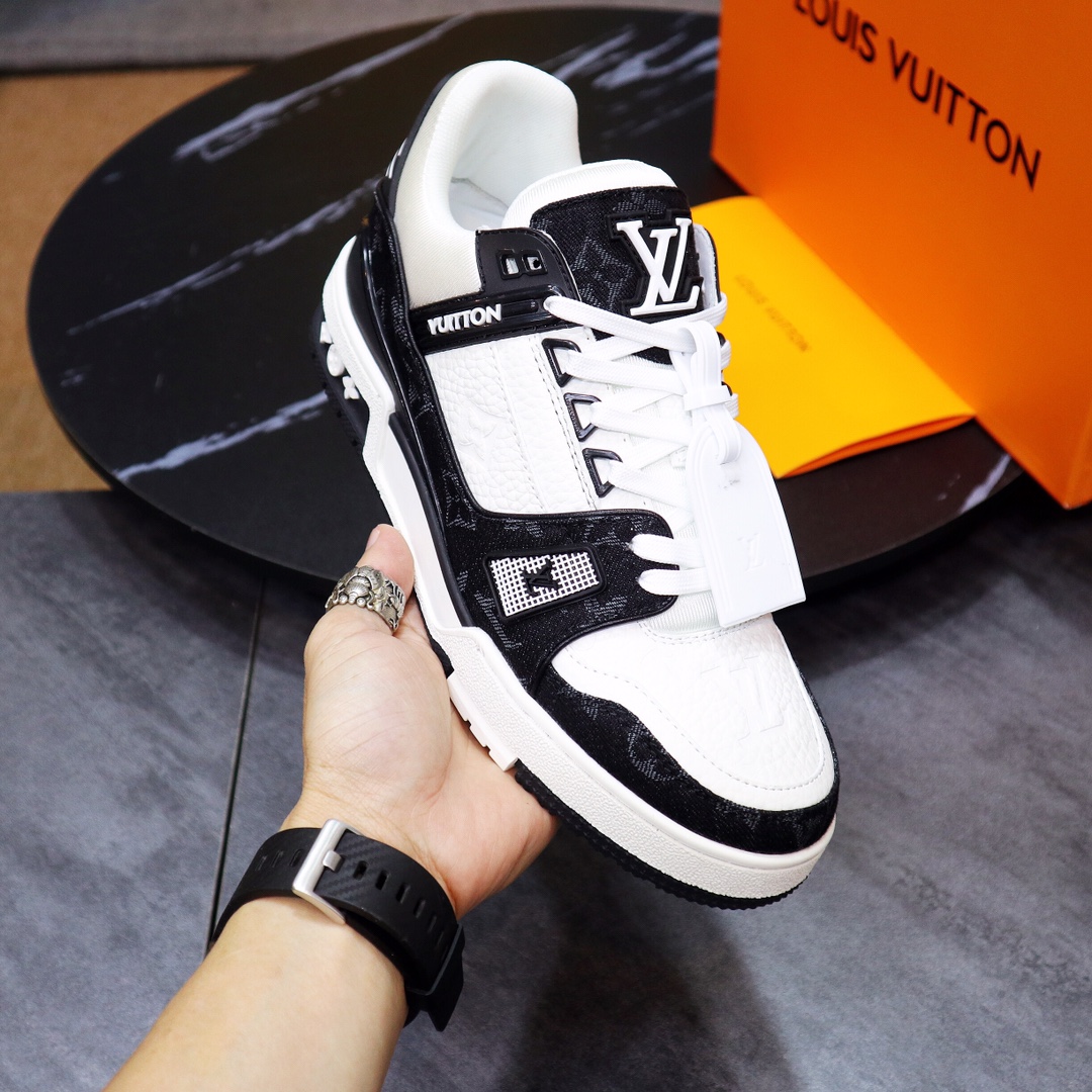 L0vis Vvtt0n Trainer Sneaker Mix Of Materials Black/White For Men LV